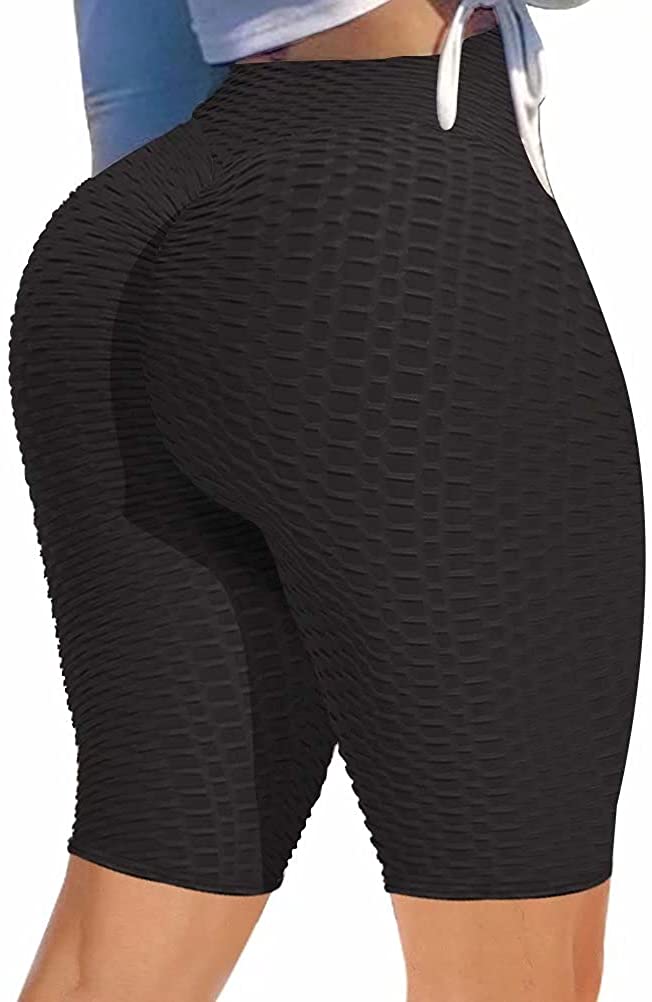Liuxuelifg3 Women Gym Shorts Butt Lifting Ruched Yoga Booty Running Short Tummy Control Leggings High Waisted Pants 