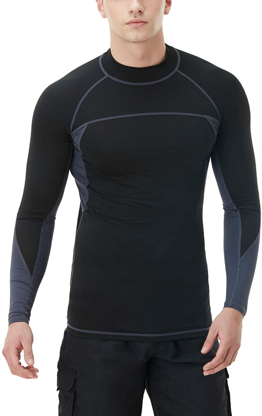 TSLA Men's Rashguard Swim Shirts UPF 50 Loose-Fit Long Sleeve Shirts Cool Running Workout SPF/UV Tee Shirts 