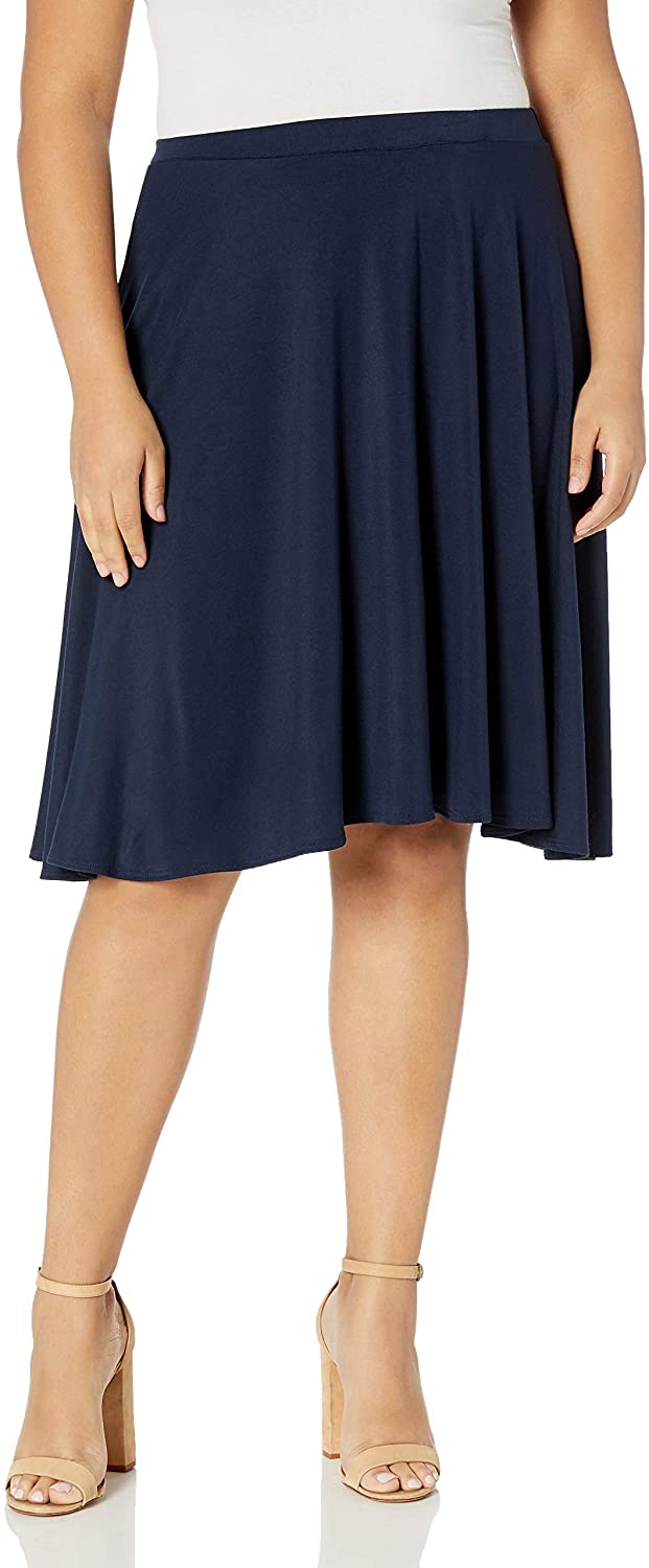 Star Vixen Women's Plus-Size Knee Length Full Skater Skirt