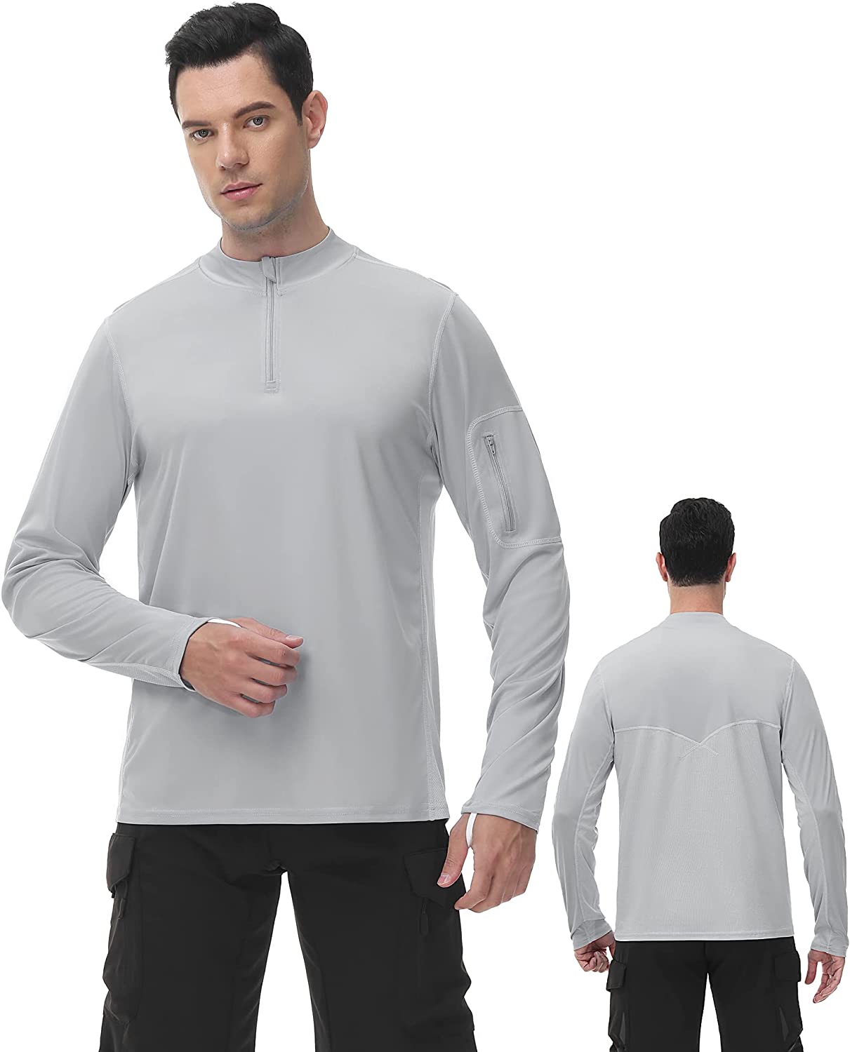 Roadbox Mens UPF 50+ UV Sun Protection Shirts Outdoor Long Sleeve Fishing  T-Shir