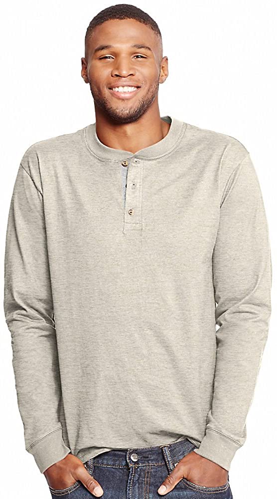 Hanes Men's Long Sleeve Beefy Henley Shirt - Event Pro Hub