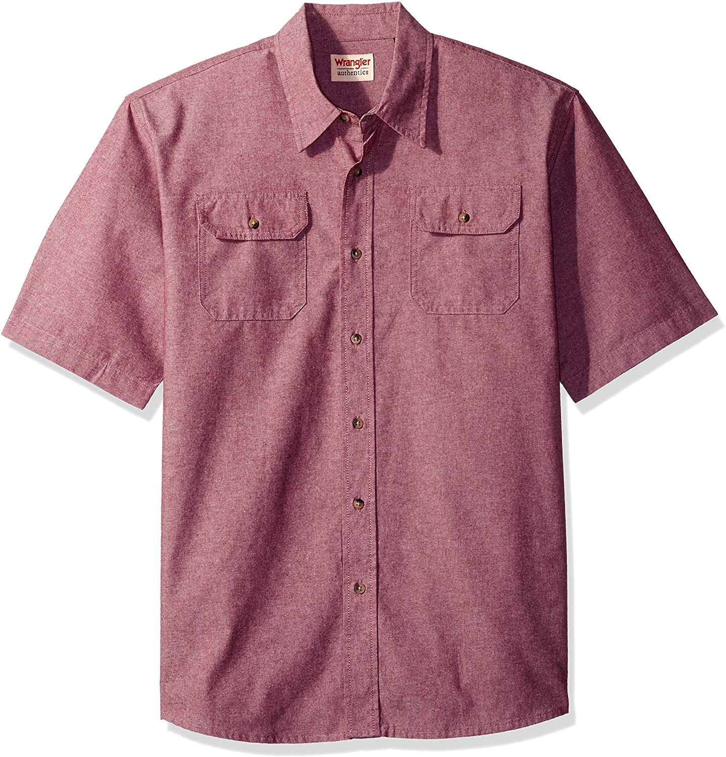 Wrangler Authentics Men's Short Sleeve Classic Woven Shirt, Dark