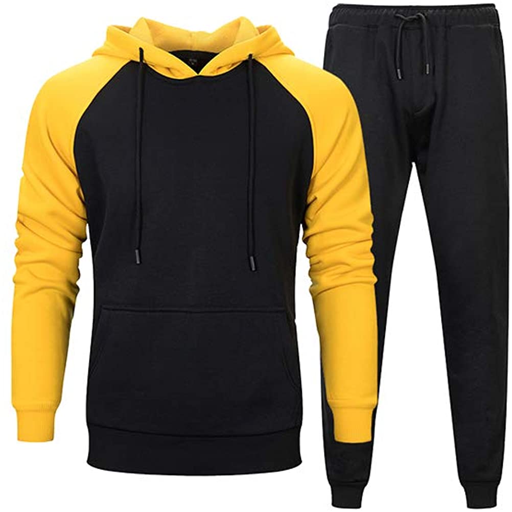 PASOK Mens Casual Tracksuit Sweat Suit Running Jogging Athletic Sports Shirts and Pants Set 