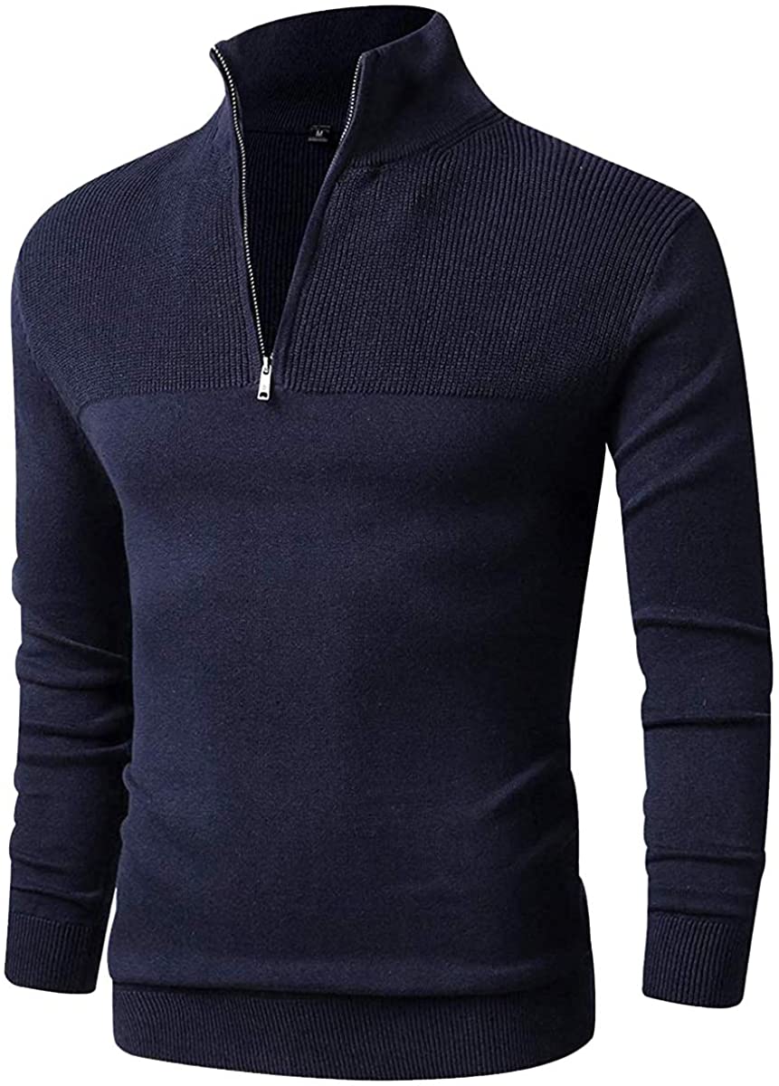 LTIFONE Men Quarter Zip Pullover Men Sweaters Big and Tall Business ...