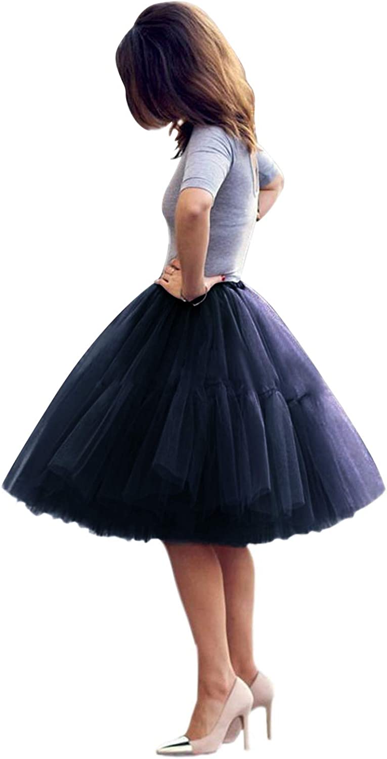 Tulle Skirt for Women Skirts Midi Length Tulle Skirt A-Line Knee Length  Skirt High Waist Princess Skirt