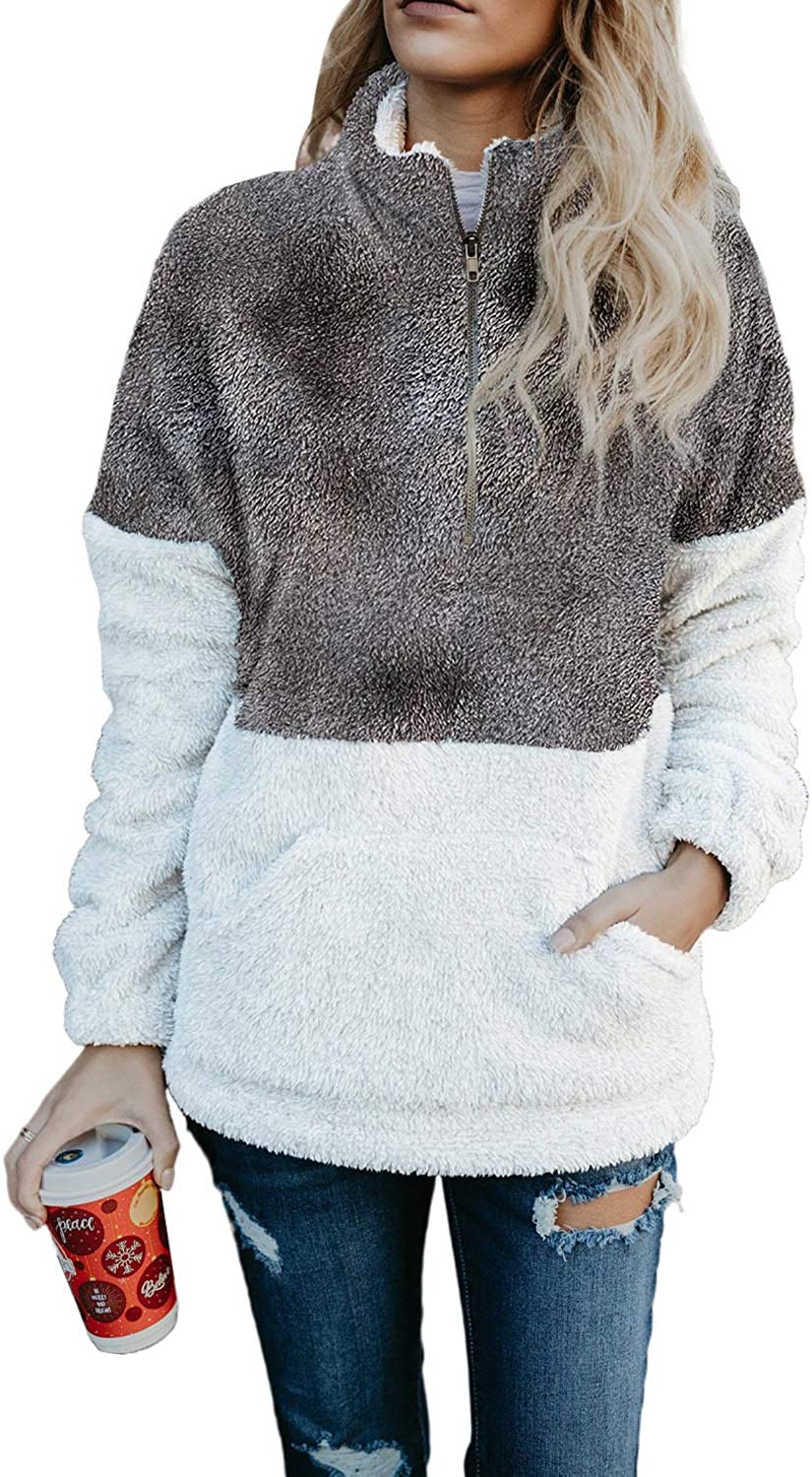 thumbnail 25  - Acelitt Women&#039;s Cozy Oversize Fluffy Fleece Sweatshirt Pullover Outwear (18 Colo