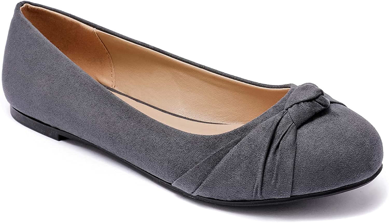 Luoika Womens Wide Width Flat Shoes Casual Comfort Slip On Ballet Flats.