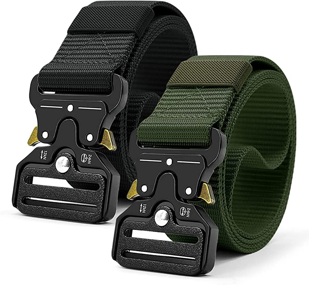 Tactical Quick Release Metal Buckle Belt para Homens, Molle