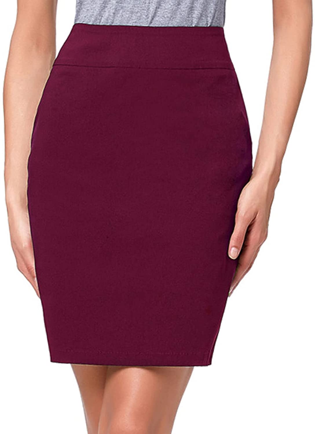 Kate Kasin Women's Knee Length Pencil Skirts Slim Fit Business Skirt 
