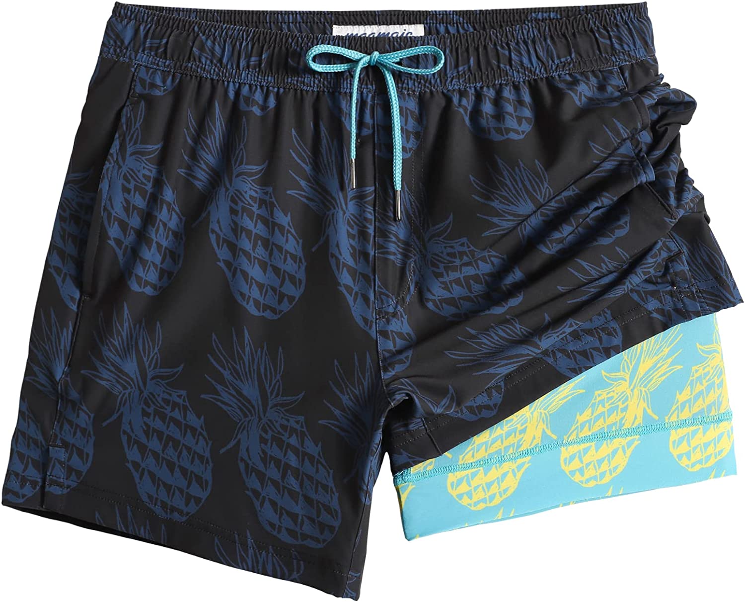 MaaMgic Boys Swim Trunks with Compression Liner Toddler Stretch