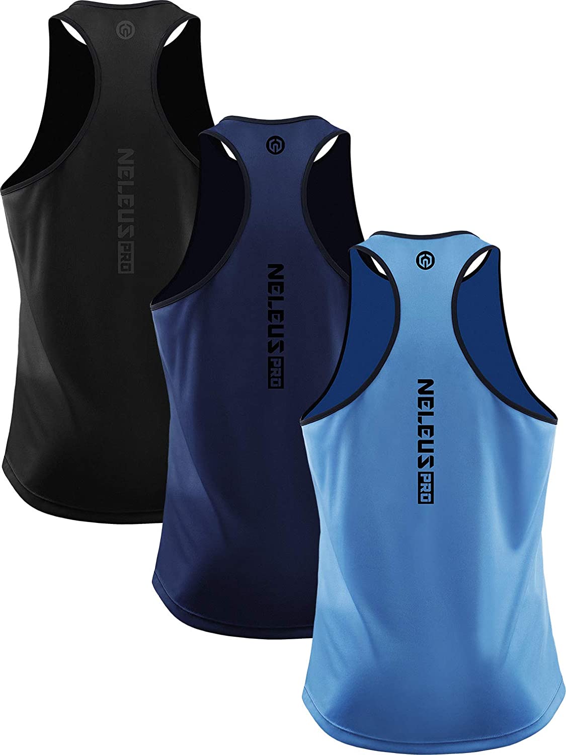 NELEUS Men's 3 Pack Workout Running Tank Top Sleeveless Gym Athletic Shirts