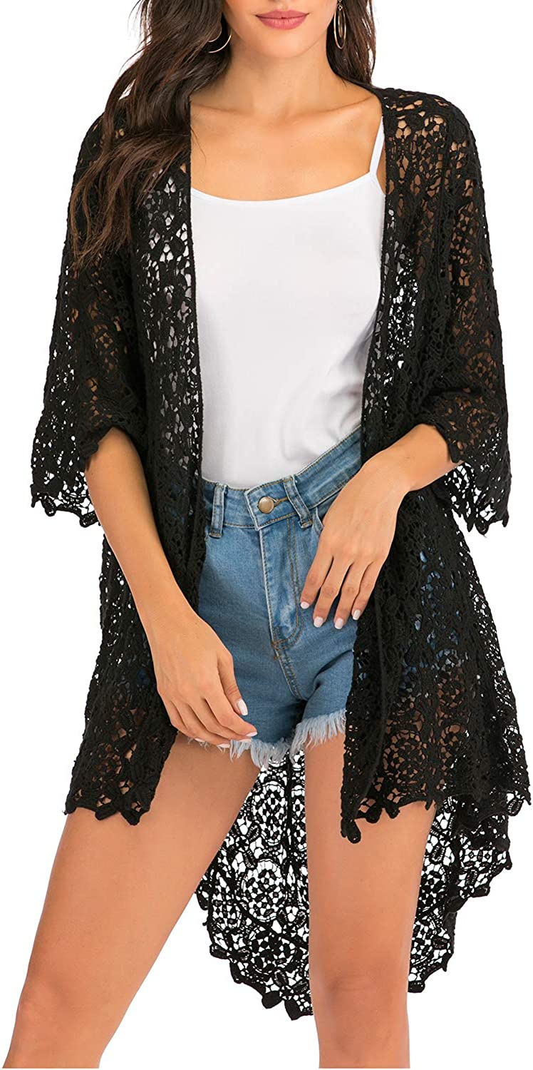 Lace Front Open Sleeveless Top Cardigan Crochet Vest Bikini Cover up Summer  Beac | eBay