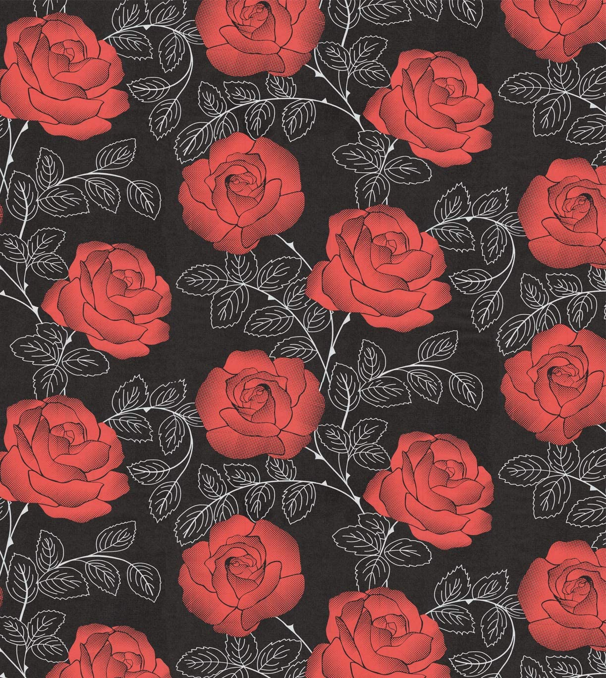 Birwall Peel and Stick Black Red Roses with White Leaves Wallpaper  Prepasted Wal | eBay