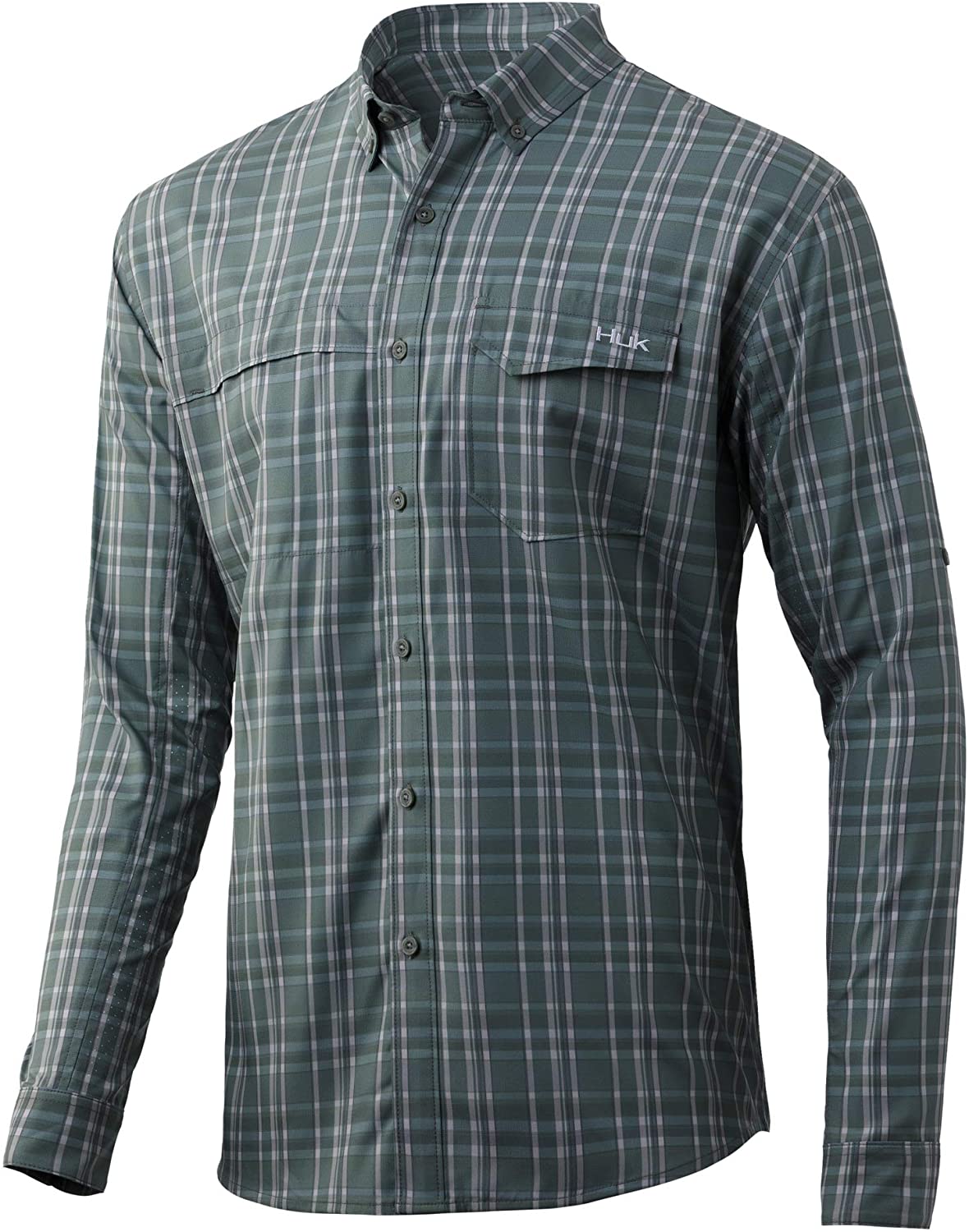 Huk Performance Tide Point Woven Plaid Checked Shirt Long Sleeve Sz XL for sale online 