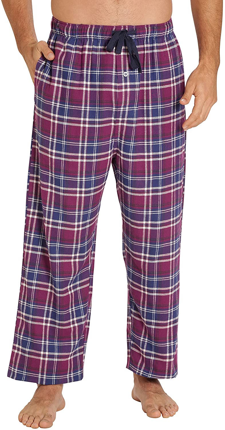 EVERDREAM Sleepwear Mens Flannel Pajama Pants, Long 100% Cotton Pj ...