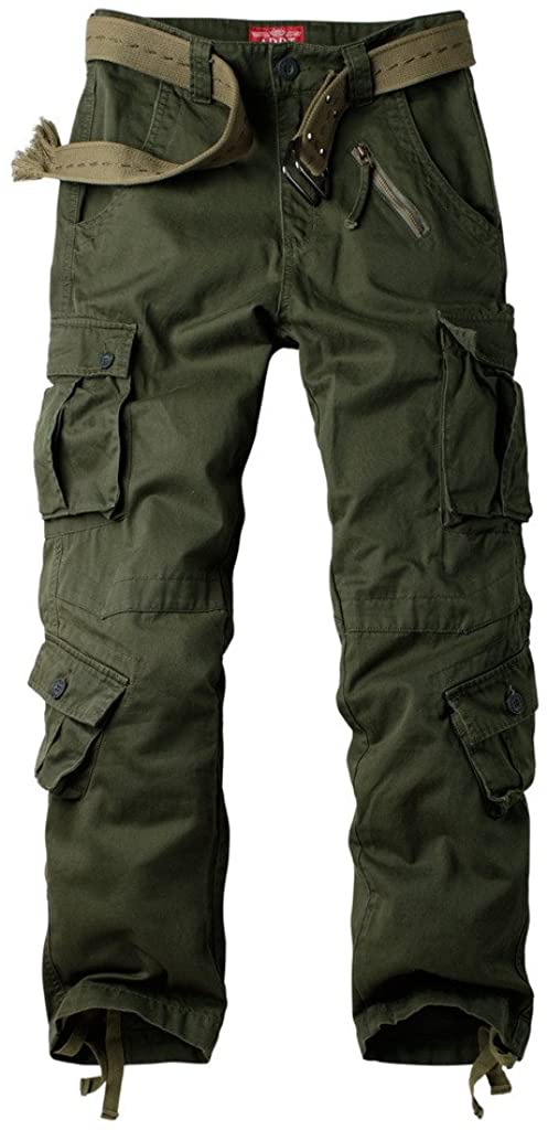 linlon Hiking Pants for Men, Outdoor Lightweight Quick Dry Fishing Pants  casual cargo Pants with 8 Pockets,Khaki,34
