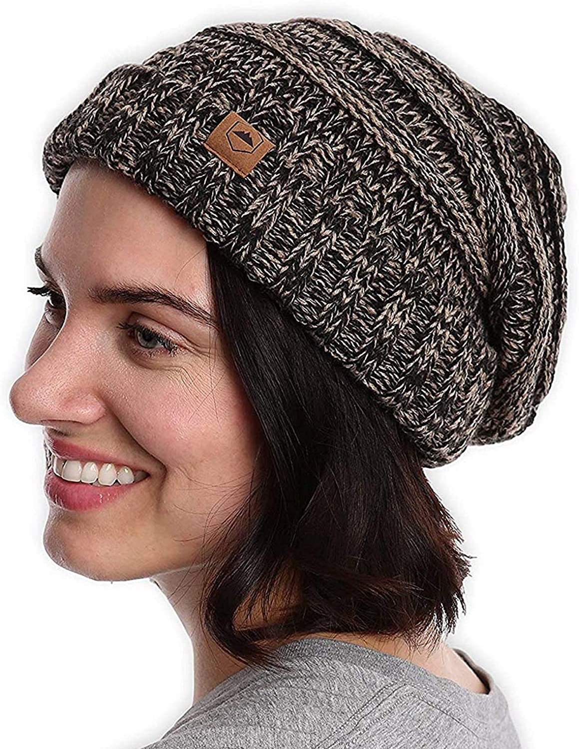 CLEARANCE SALE Winter Slouchy Hat - Beanie Hat Oversize Knit Hat For Woman In Beige