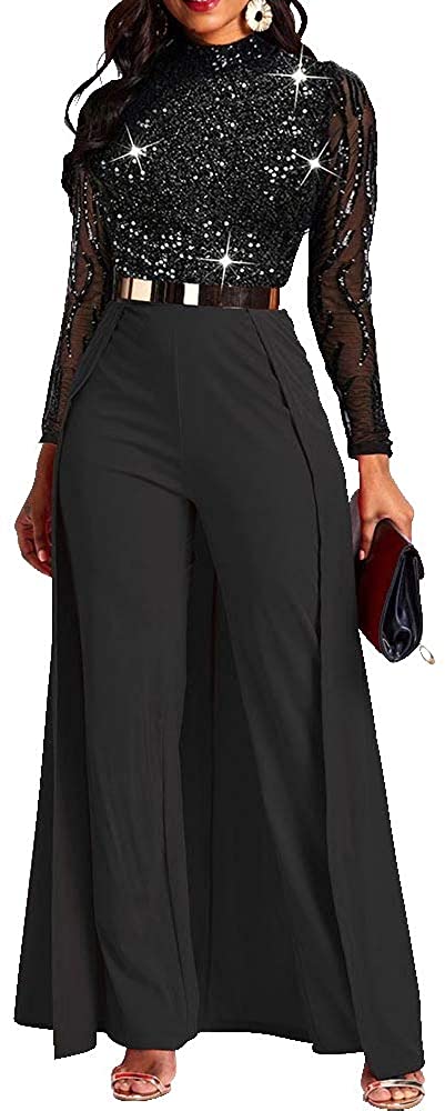  VERWIN Plus Size Ruffle Plain Full Length Loose Sleeveless  Women's Jumpsuit Asymmetric Falbala Woman Romper 2XL Black : Clothing,  Shoes & Jewelry