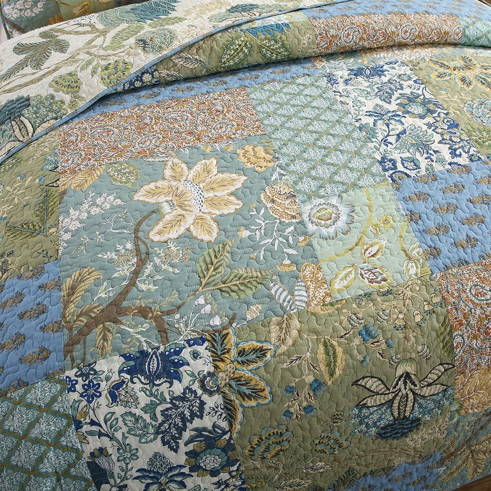 newlake-bohemian-floral-pattern-bedspread-quilt-set-with-real-stitched-embroider-ebay