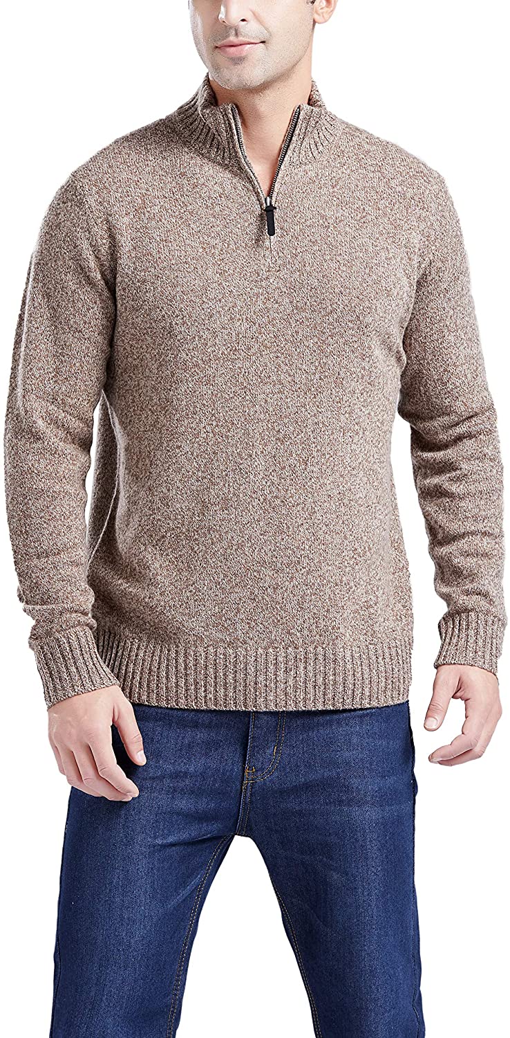 Gilboa Men's Half-Zip Lambswool Blend Sweater 