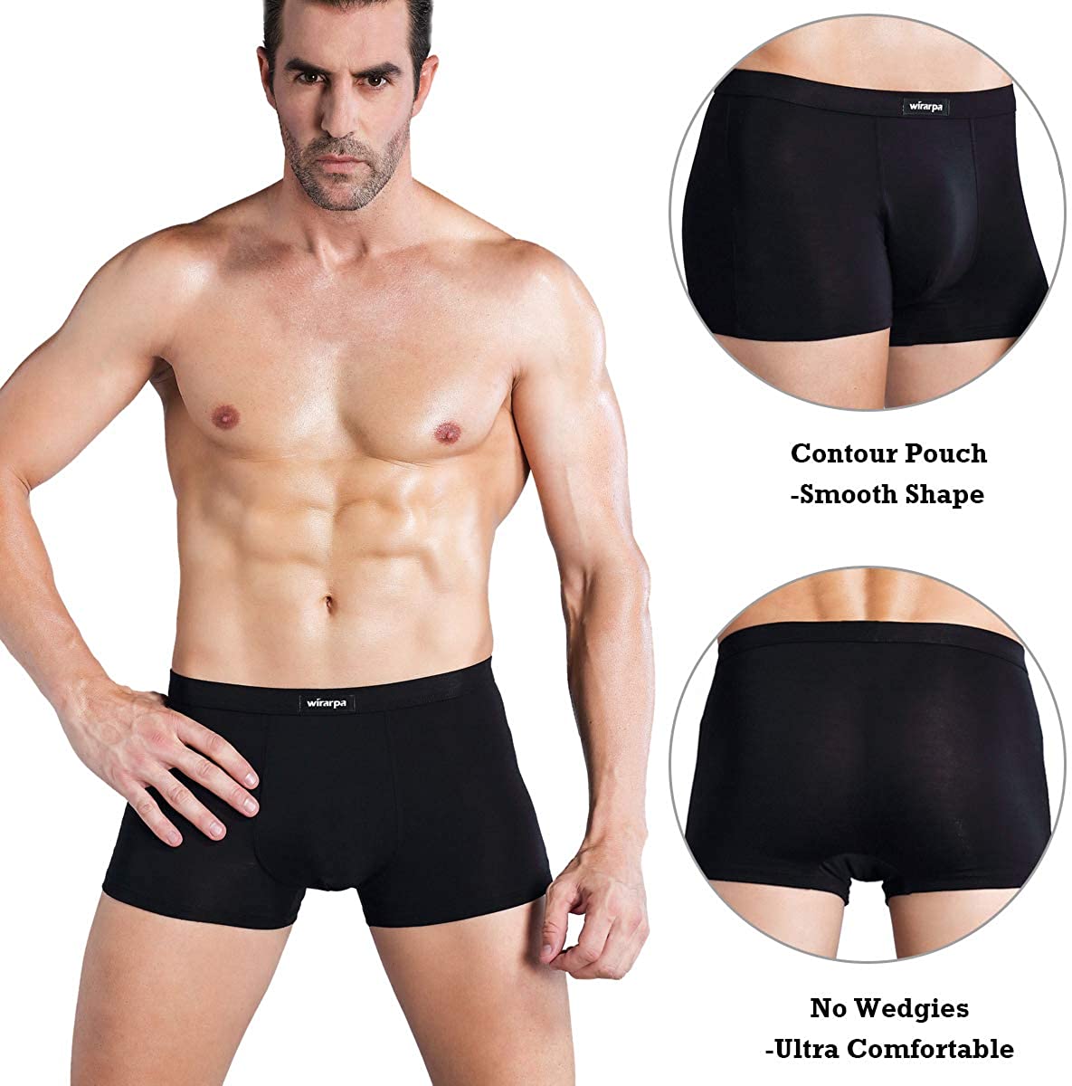 Wirarpa Men S Breathable Modal Microfiber Trunks Underwear Covered Band Multipac Ebay