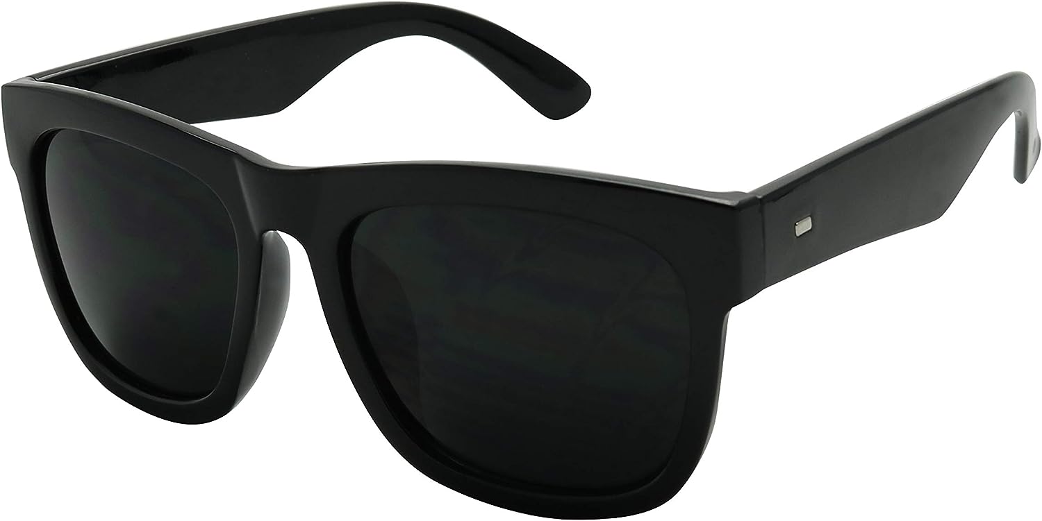ShadyVEU Super Dark Round Sunglasses UV400 Casual Blacked Out 80's