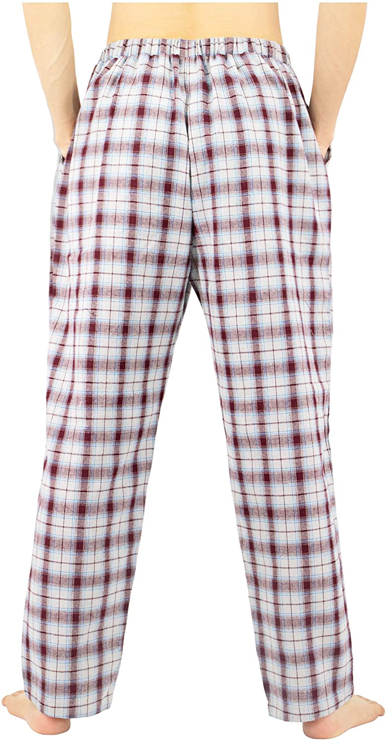DAZCOS Mens Cotton Linen Comfy Plaid Pajama Lounge Pants Multicolor | eBay