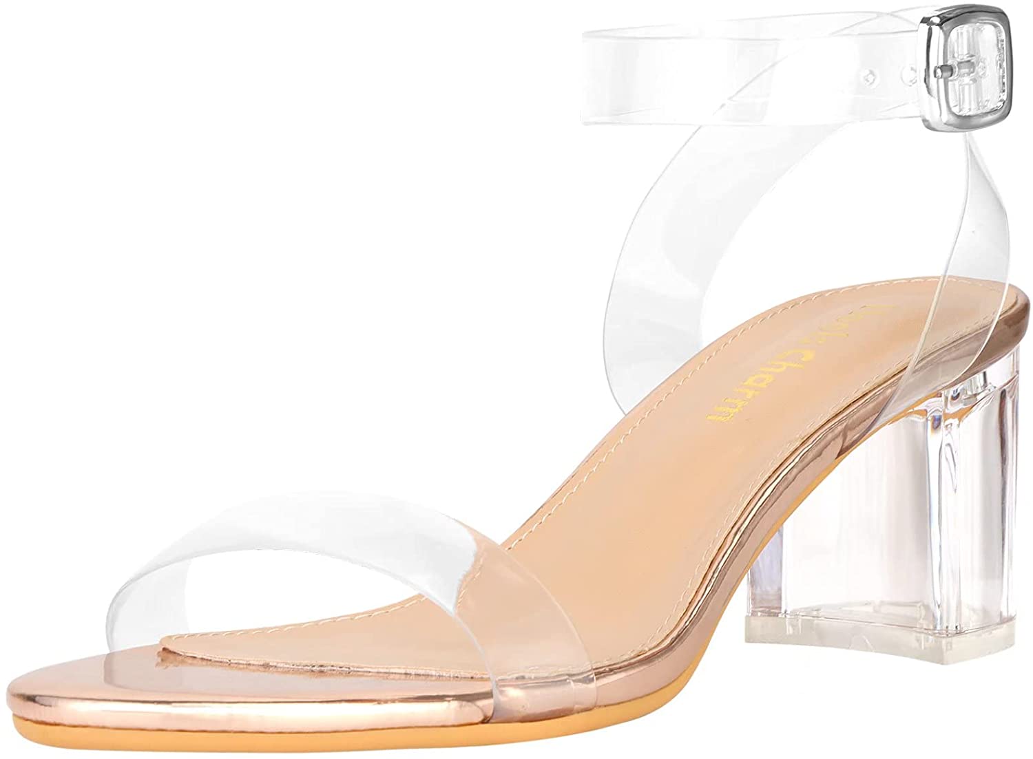 Clear block heels deals 2 inch