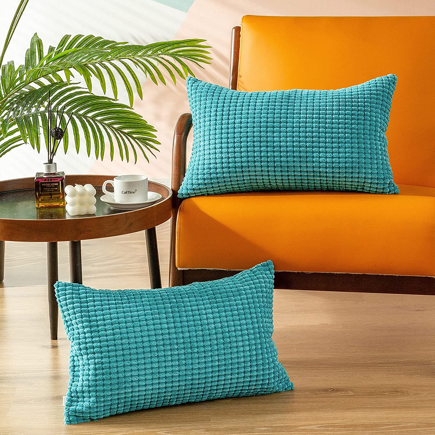 CaliTime Pack of 2 Comfy Throw Pillow Covers Cases for Couch Sofa