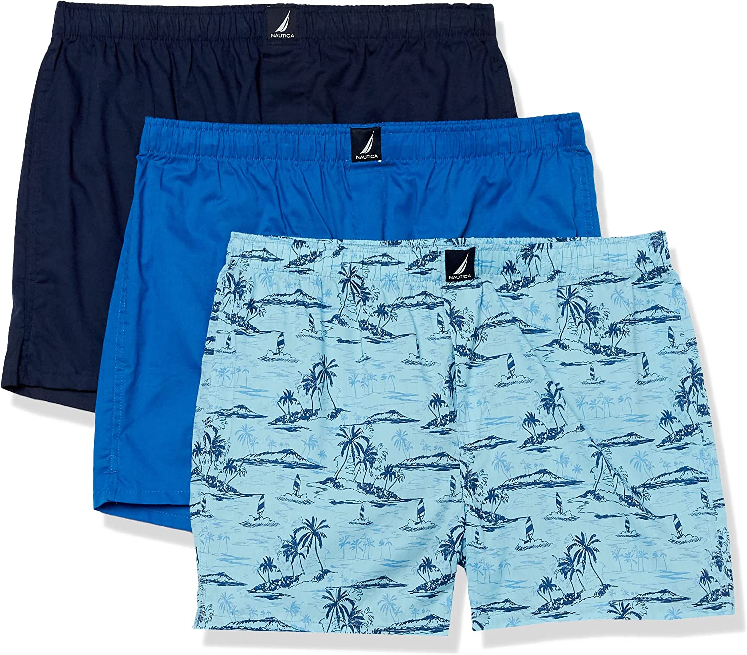 Nautica, Underwear & Socks, Nautica Mens Cotton Woven 3 Pack Boxers Size  Medium 3234 New