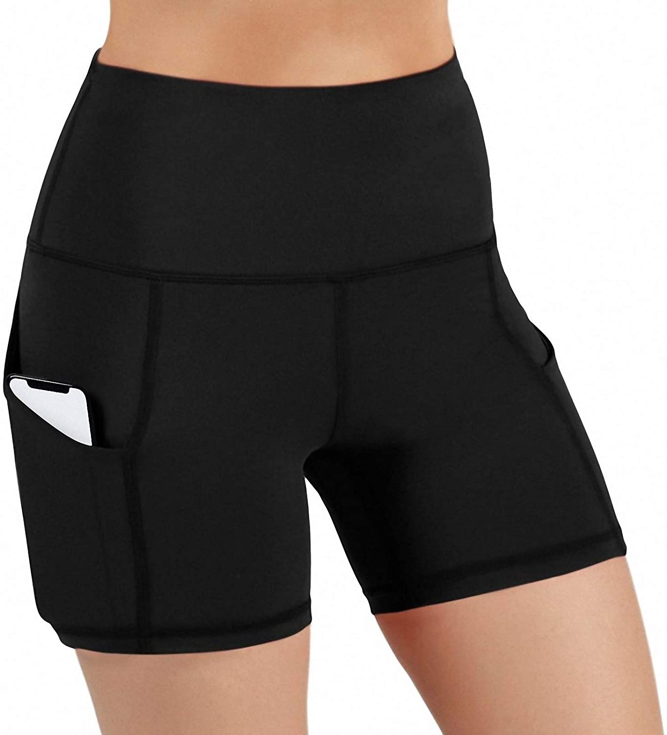 LOVESOFT Women's Workout Cycling Running Tights Yoga Shorts with Side Pockets 