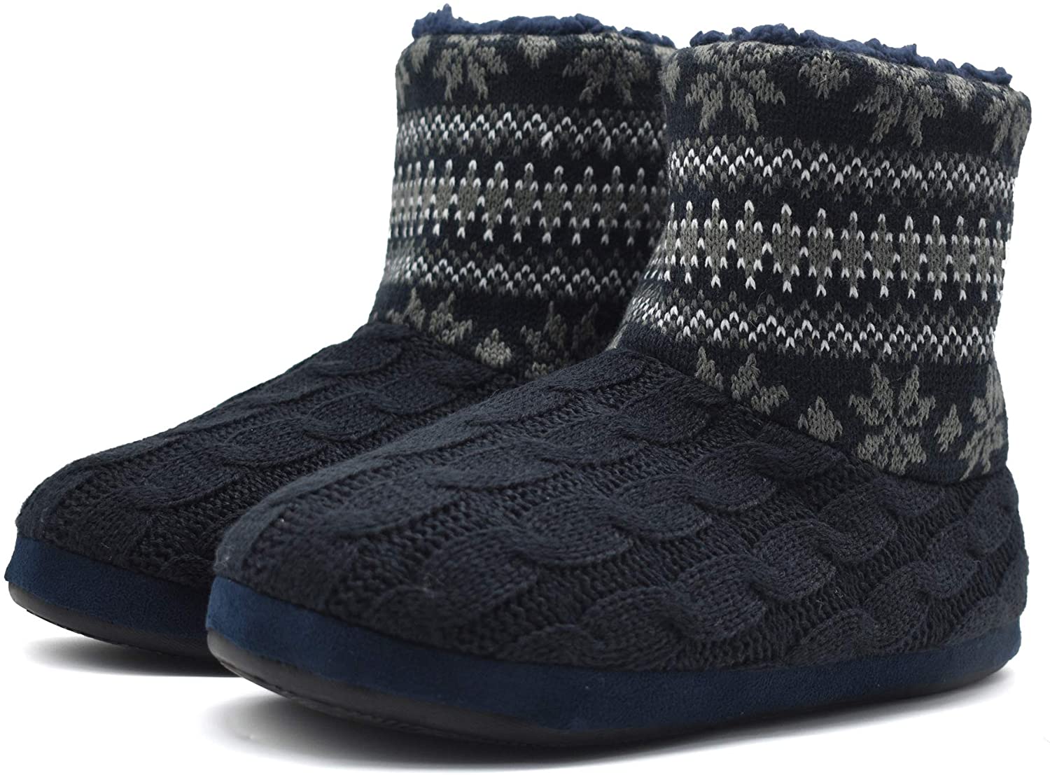 mens memory foam slipper boots