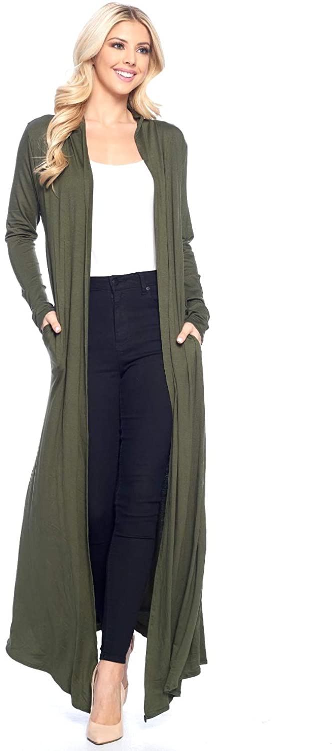Isaac Liev Women's Maxi Cardigan – Casual Long Flowy Open Front Floor  Length Drape Lightweight Duster Sweater Made in USA : : Clothing,  Shoes