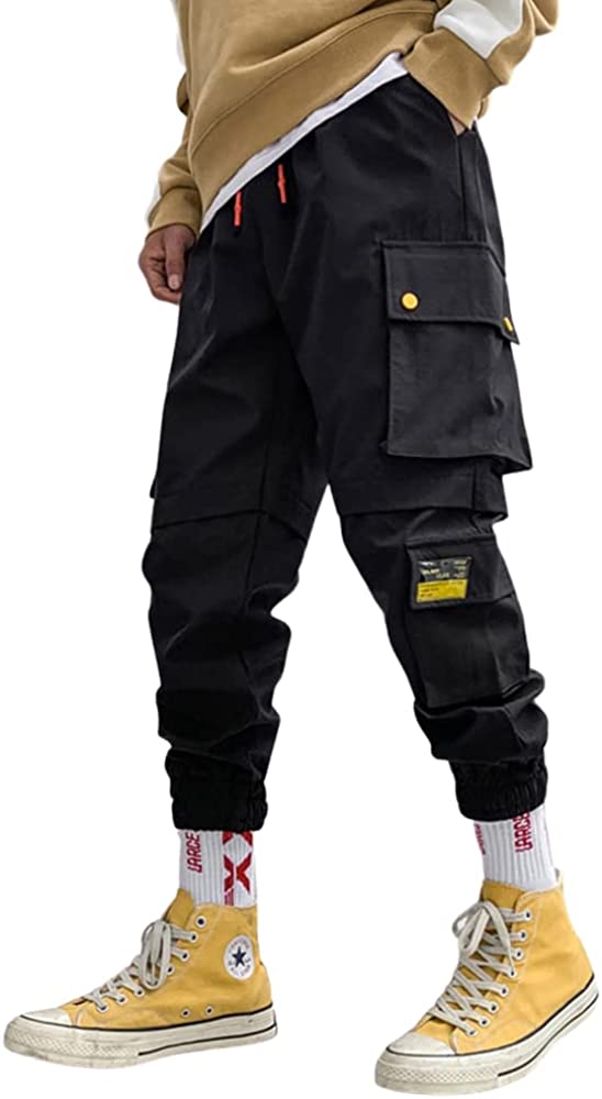 Buy Aelfric EdenMens Cargo Pants Patchwork Multi-Pockets Outdoor Fashion  Casual Jogger Pants Streetwear with Drawstring Online at desertcartINDIA