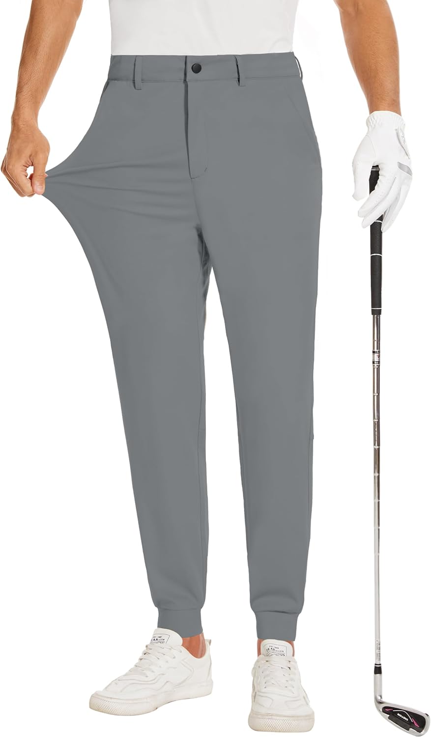 JIM LEAGUE Men's Golf Joggers Pants Belt Loops Slim Fit Stretchy Sweatpants  Work