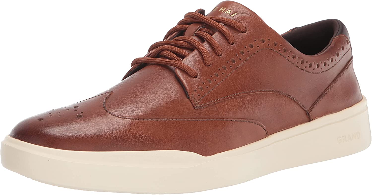 Cole Haan Men's Grand Cross Court Wingtip Sneakers, Cognac, 13 D Width