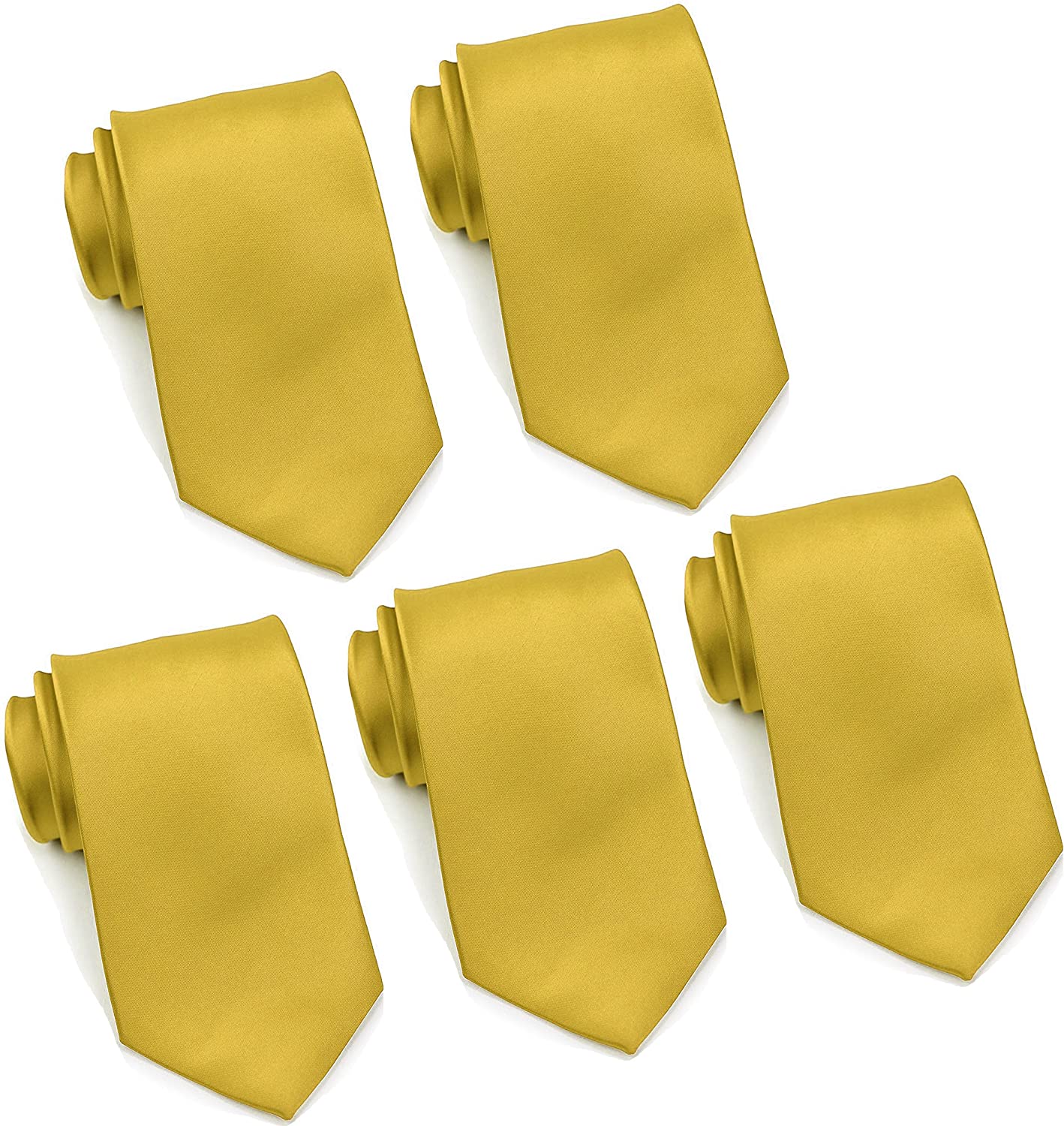 Gold Mens Extra Long Tie Satin Plain Solid Formal Wedding Necktie by DQT 5060407443768 