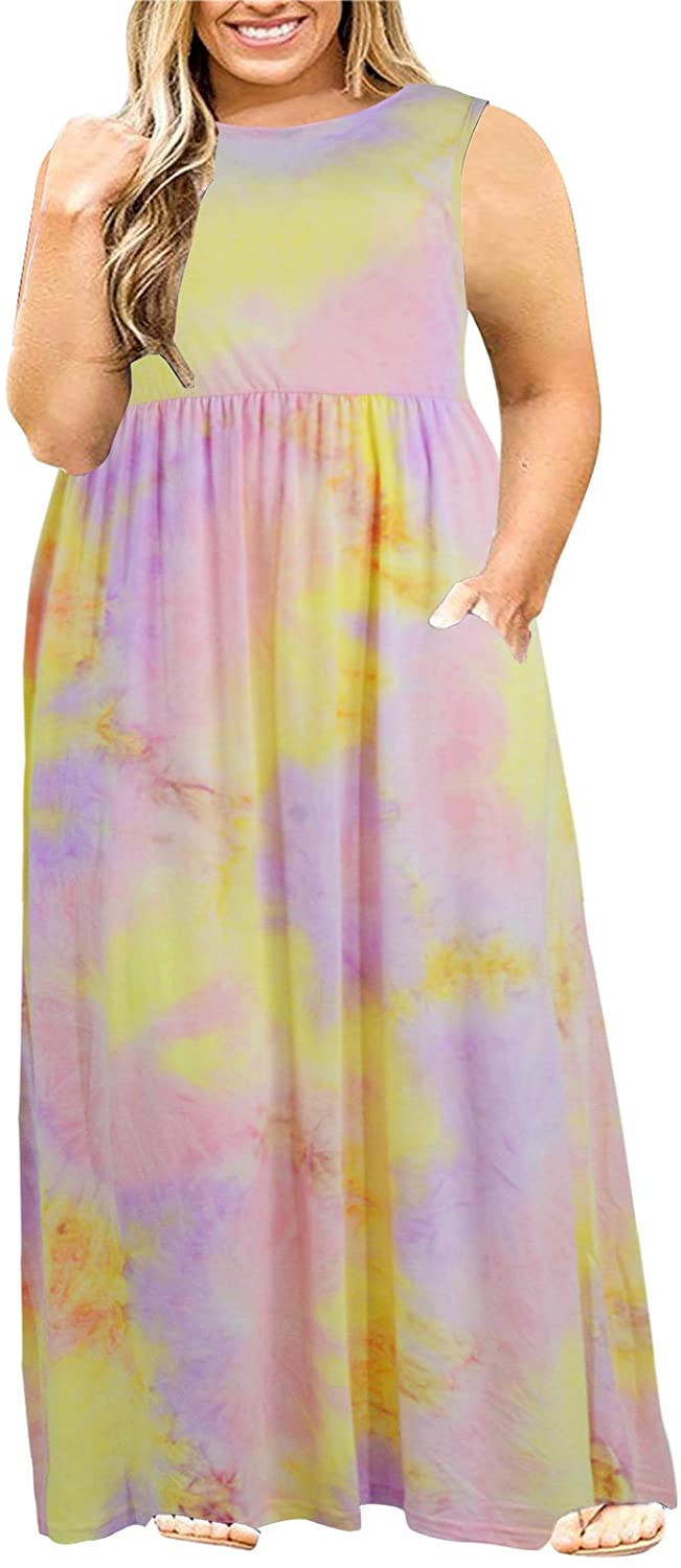 Nemidor Women Sleeveless Loose Plain Casual Plus Size Long Maxi Dress With Pocke Ebay 2528