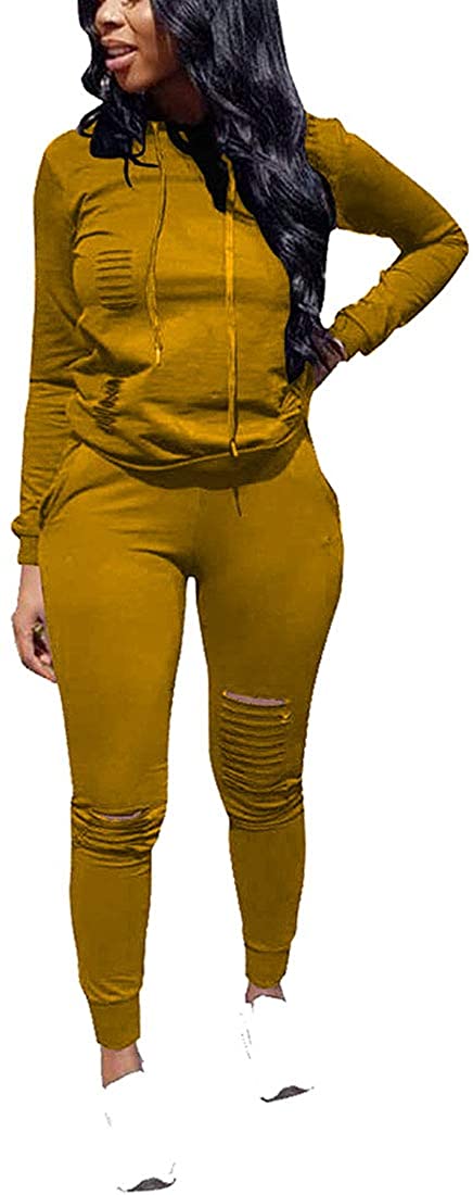 Nimsruc Women 2 Piece Tracksuit Outfits Casual Sports Short Sleeve Pullover  Hood | eBay