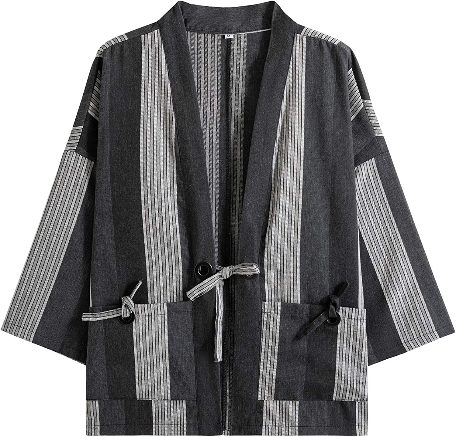 PRIJOUHE Men's Japanese Kimono Cardigan Jackets Casual Long