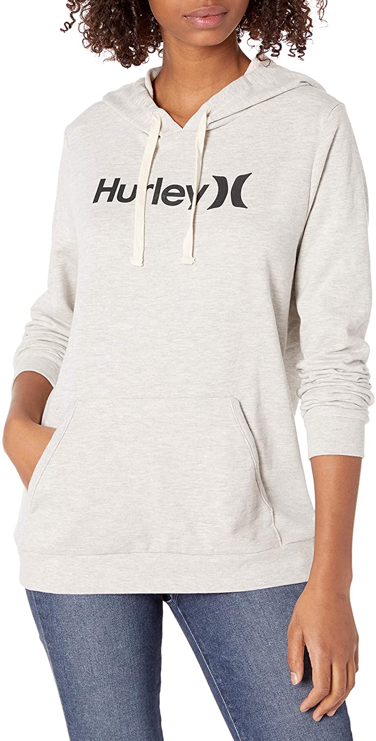 Hurley womensAJ3610Winchester Hoodie Asymmetrical Full Zip Fleece Long Sleeve Sweater 