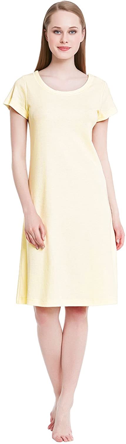 thumbnail 7 - Alexander Del Rossa Womens Cotton Knit Nightgown, Short Sleeve Sleep Dress
