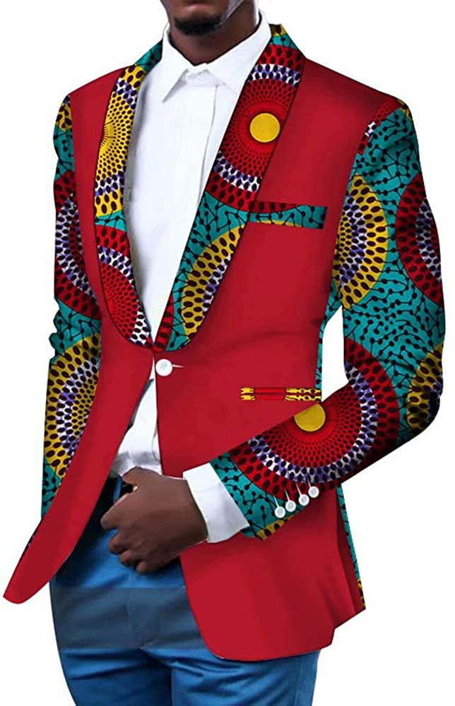 ELISCO Male Slim Fit Fancy Blazers Suit Jacket African Men Wedding Banquet Suit Jacket