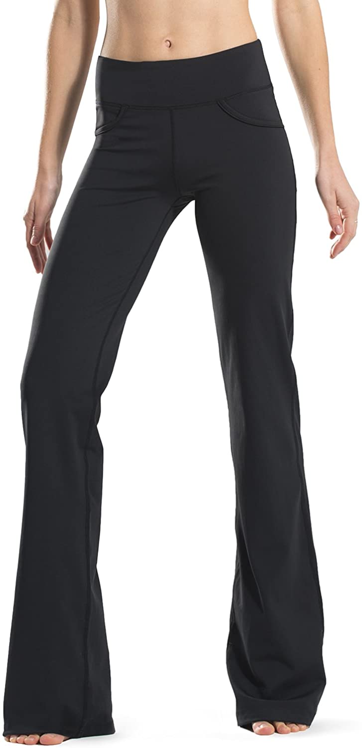 Safort 28/30/32/34 Inseam Regular Tall Bootleg Yoga Pants, 2  Pockets,Dress Bootcut Yoga Pants, Long Workout Pants, UPF50+,Gray, Medium :  : Clothing & Accessories
