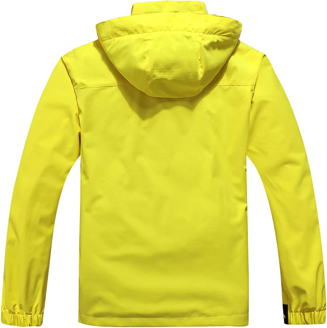 MOERDENG Men's Waterproof Rain Jacket Outdoor Lightweight Softshell Raincoat  for