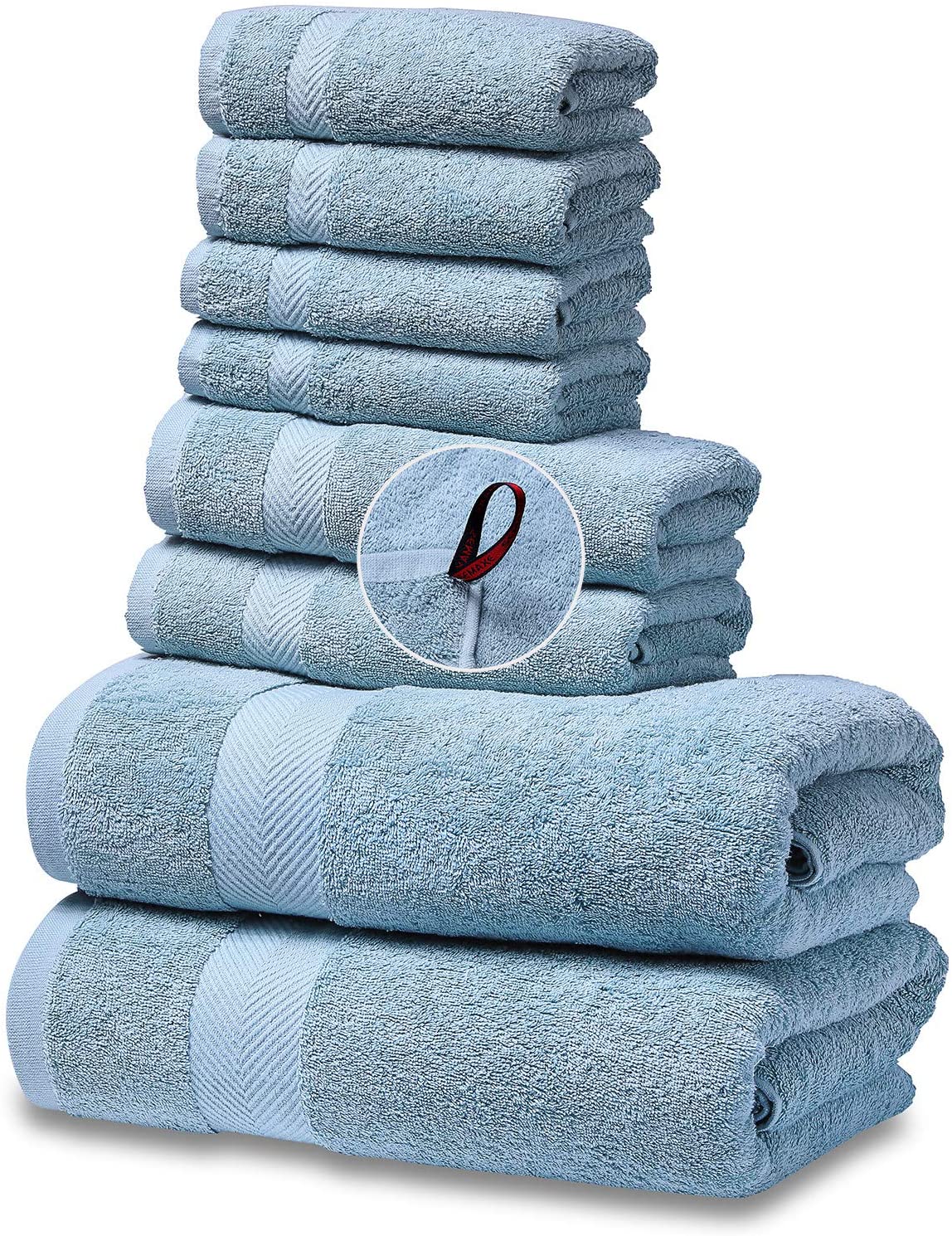 8-Piece Towel Set for Bathroom 100% Made of Cotton SEMAXE Towel Bath Towels Set 