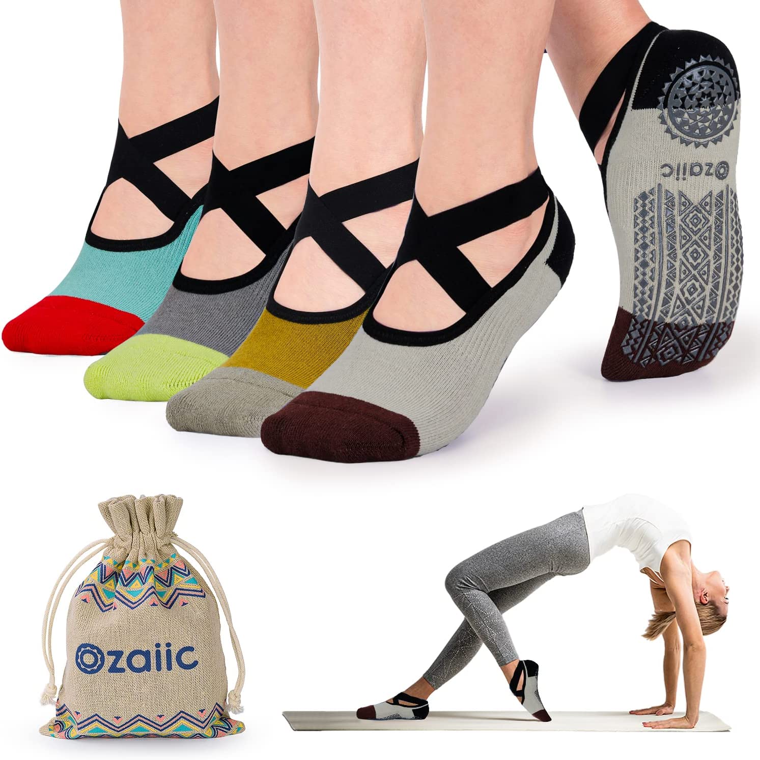 Yoga Socks, Non-Slip & Versatile Exercise Accessory for Women