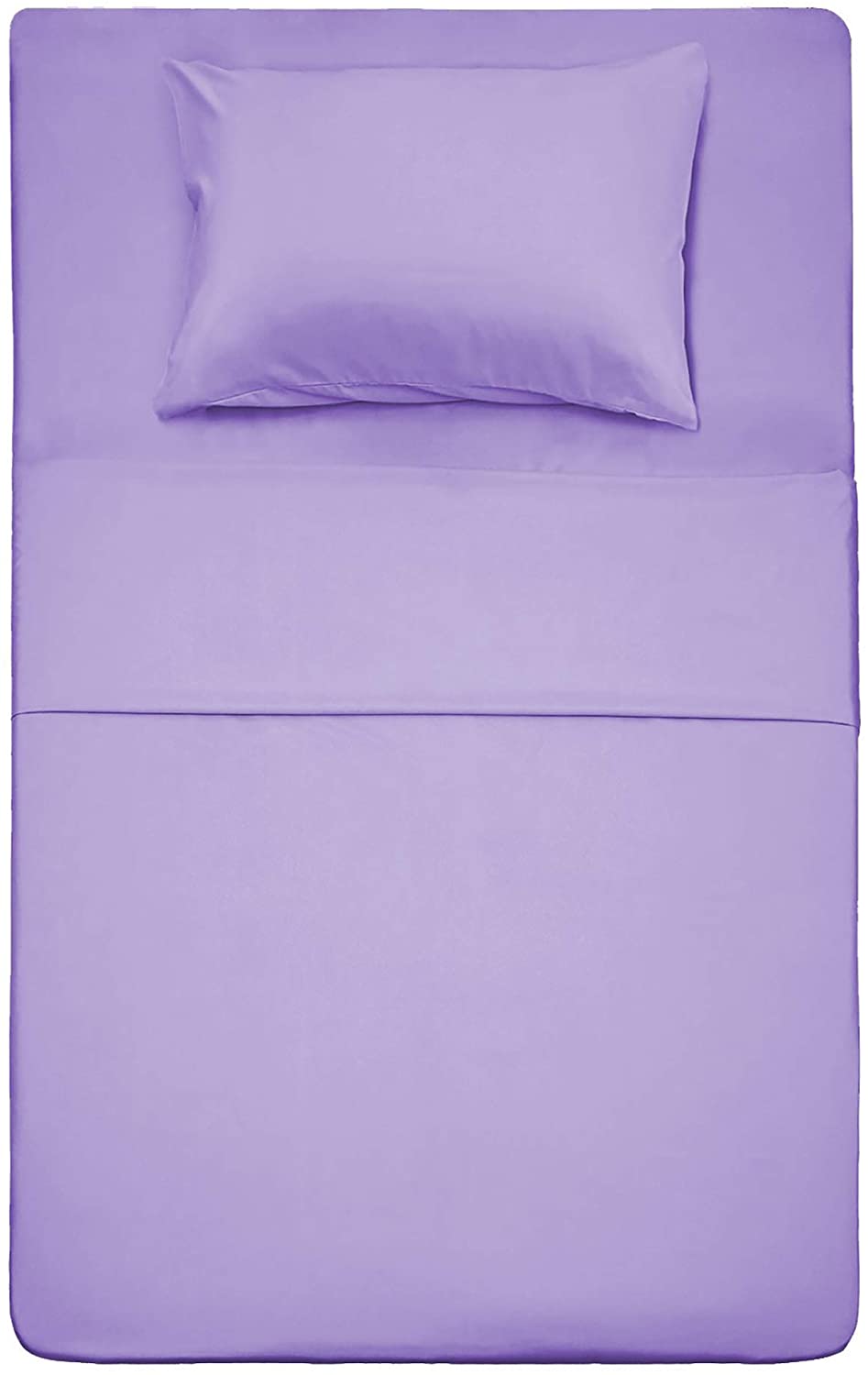 Twin Size Bed Sheet Set - 3 Piece (Lavender) 1 Flat Sheet,1 Fitted Sheet and 1 P