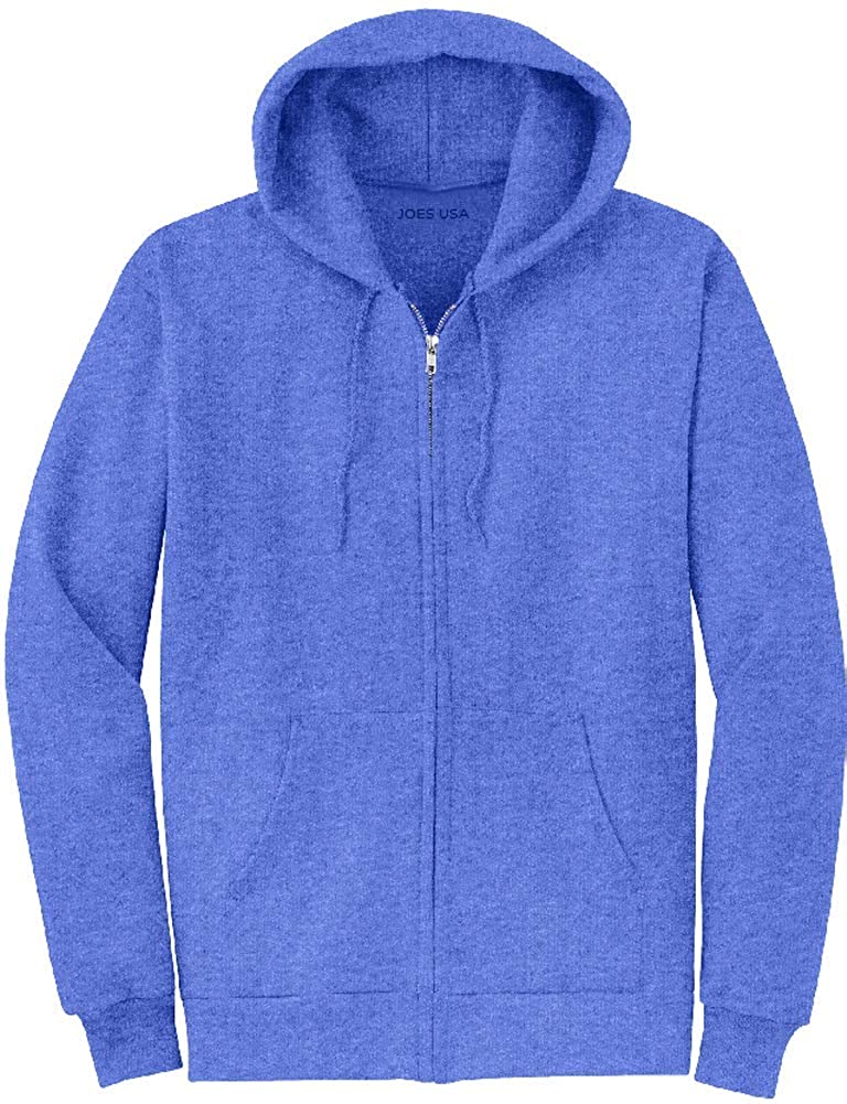 Joe's USA Men's Full Zipper Hoodies - Hooded Sweatshirts in 25 Colors.  Sizes S-5XL