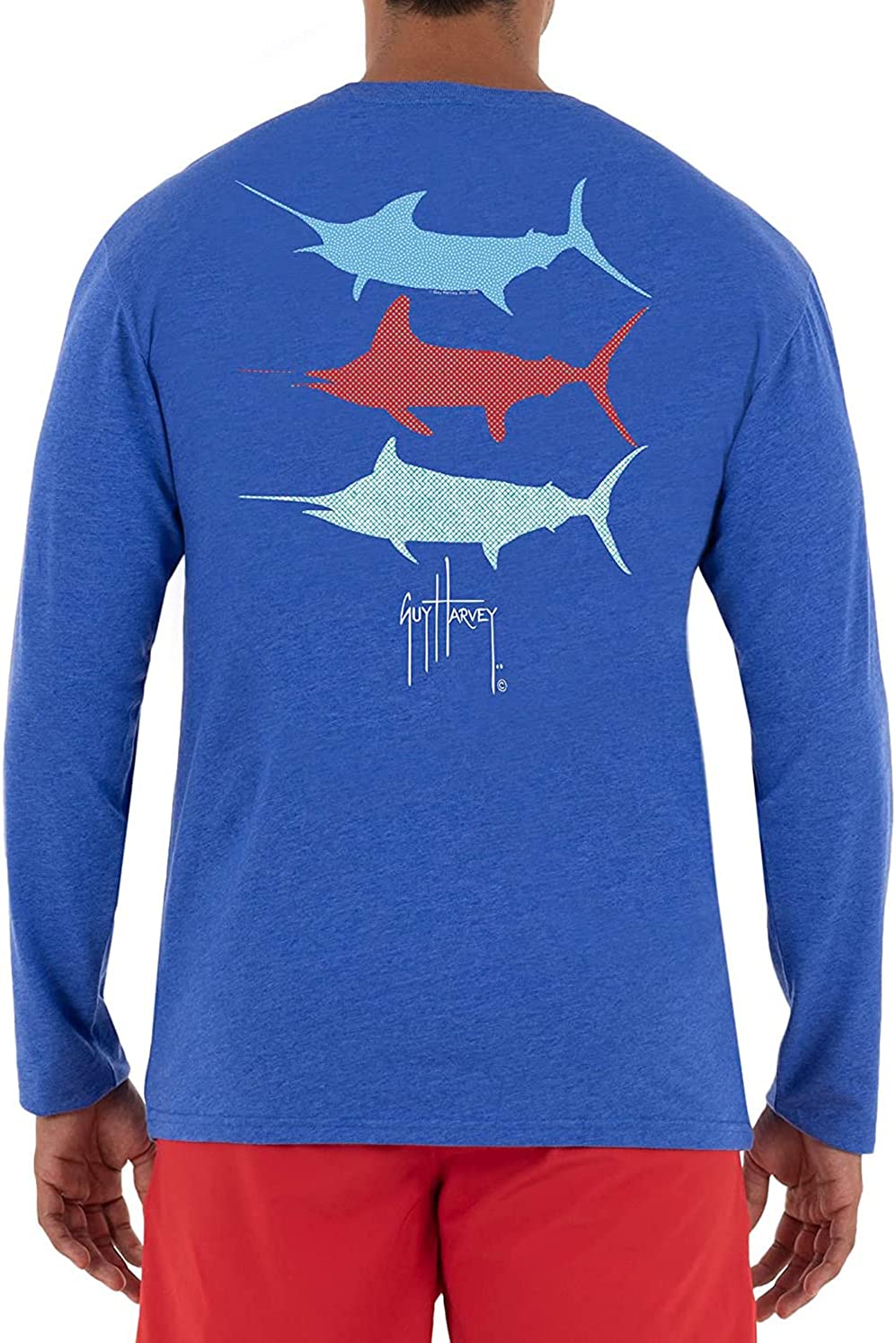 Guy Harvey Mens Offshore Fish Collection Long Sleeve T-Shirt - Estate Blue 3X Large, Men's, Size: 3XL